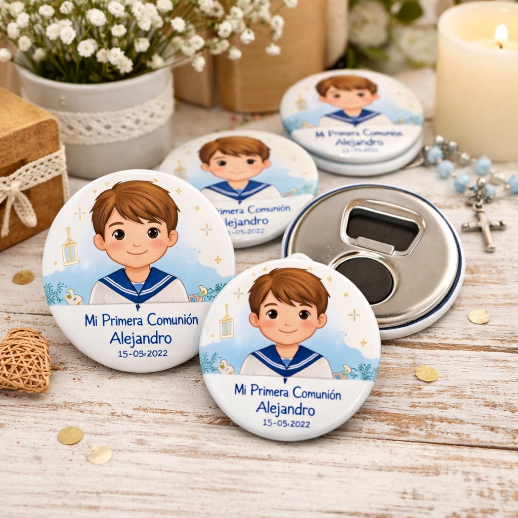 Chapas con foto para comuniones